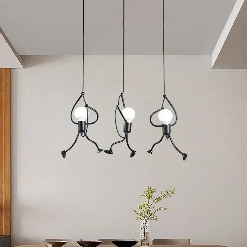 Lámpara de pared única: escultura de hombre escalador de diseño industrial, iluminación de pared escandinava