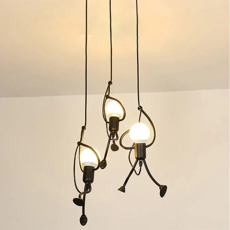 Lámpara de pared única: escultura de hombre escalador de diseño industrial, iluminación de pared escandinava