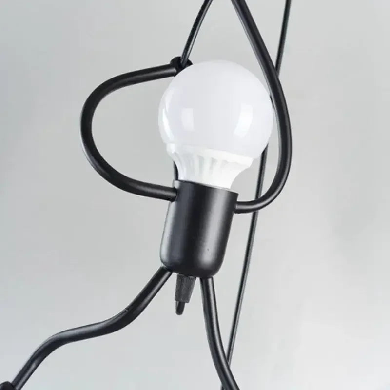 Lámpara de pared única: escultura de hombre escalador de diseño industrial, iluminación de pared escandinava