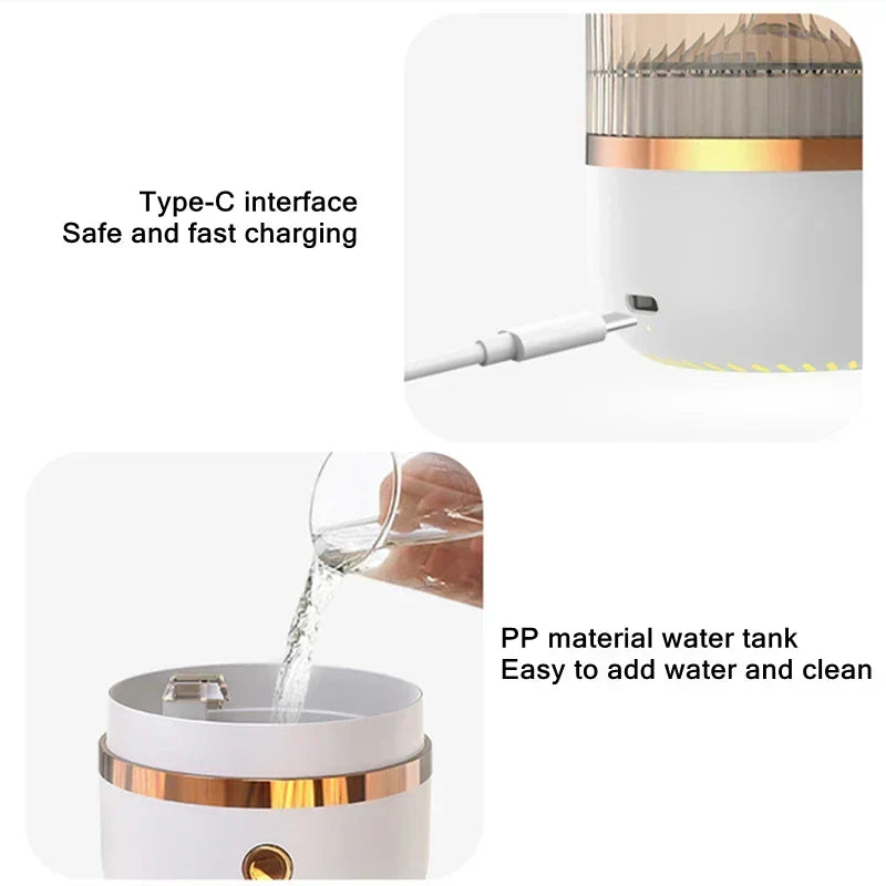 Lámpara de sal del Himalaya y difusor de aceites esenciales, humidificador de aire ultrasónico USB para el hogar y la oficina