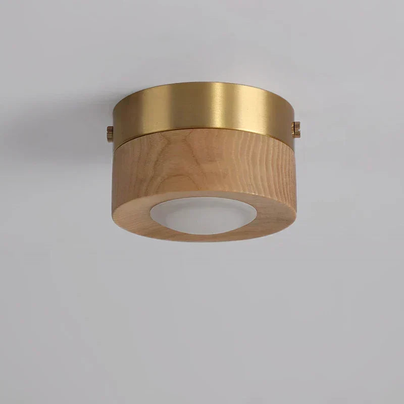 Lámpara de techo de madera de nogal con foco LED