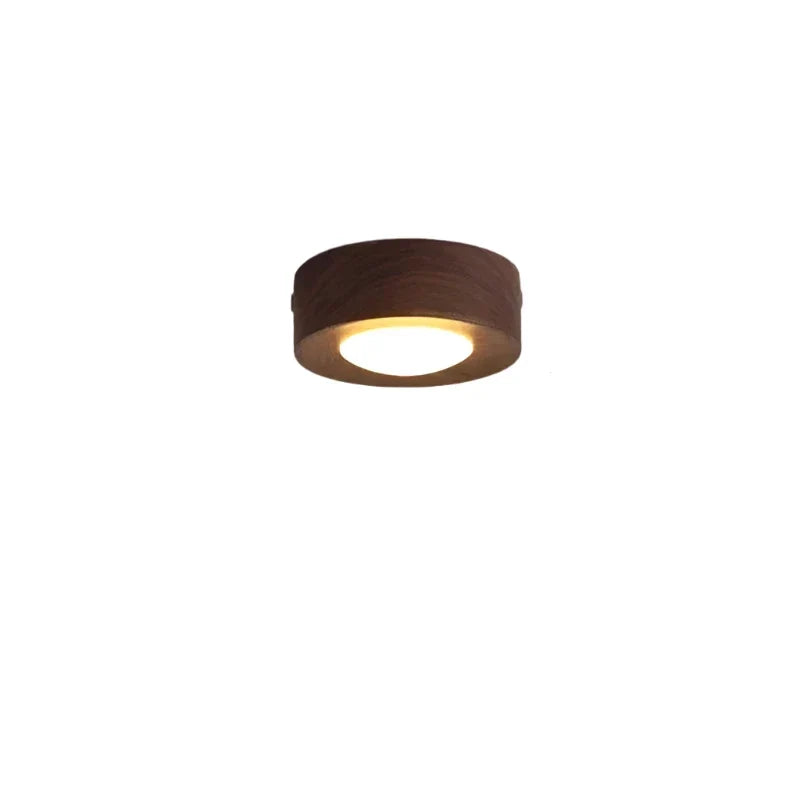 Lámpara de techo de madera de nogal con foco LED