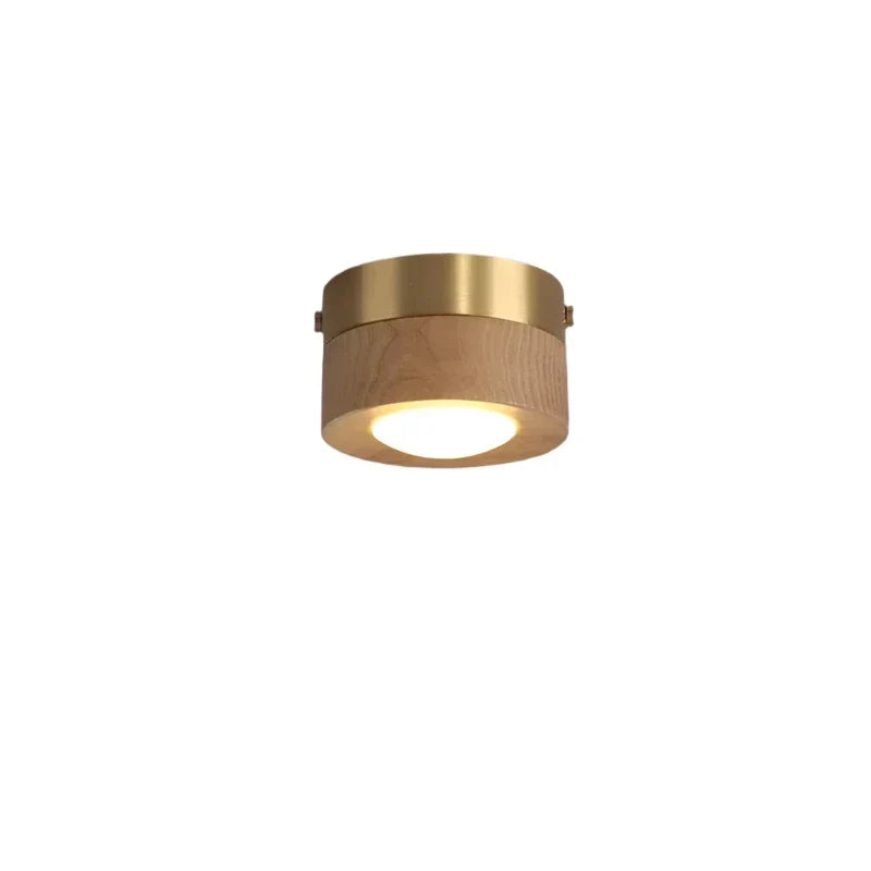 Lámpara de techo de madera de nogal con foco LED