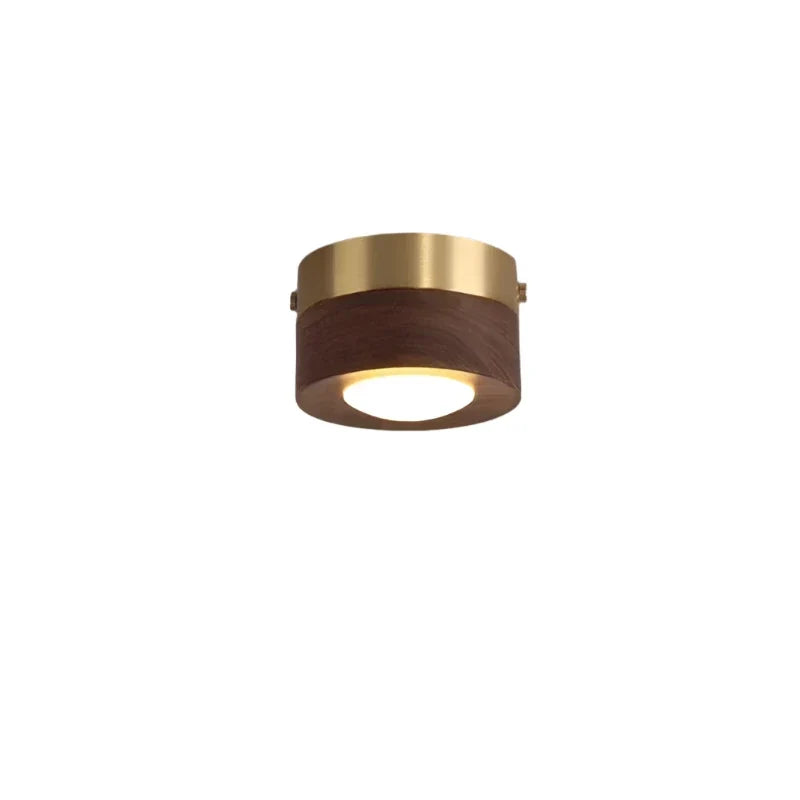 Lámpara de techo de madera de nogal con foco LED