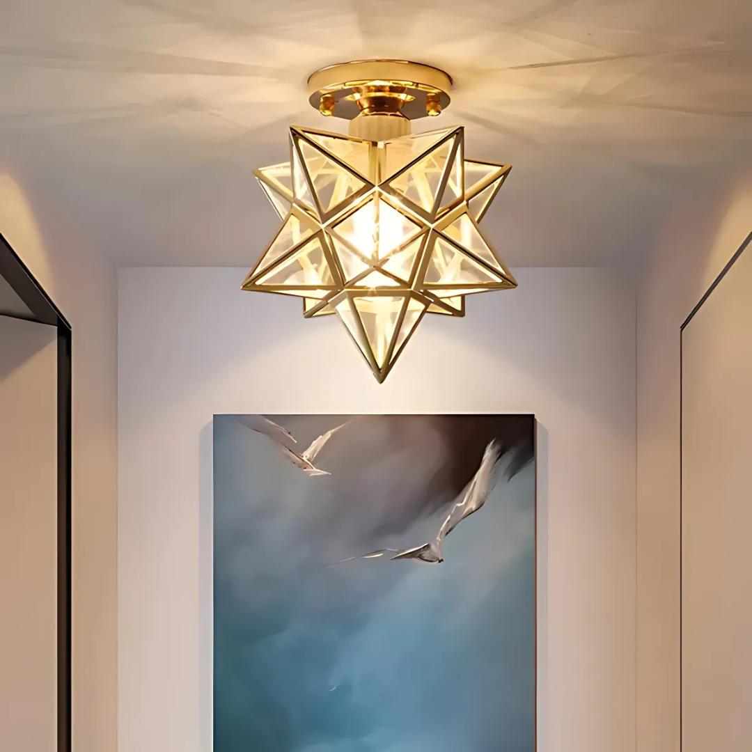 Lámpara de techo LED | Elegante luz geométrica en forma de estrella