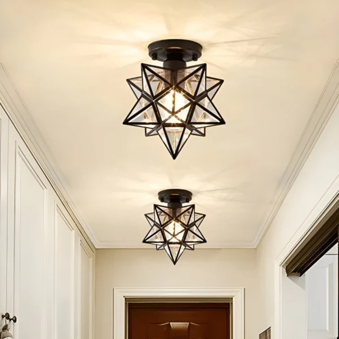 Lámpara de techo LED | Elegante luz geométrica en forma de estrella