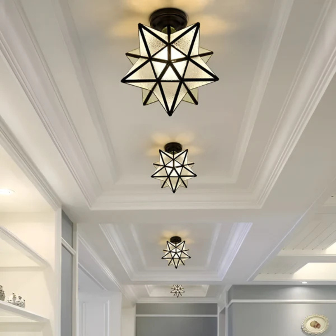 Lámpara de techo LED | Elegante luz geométrica en forma de estrella