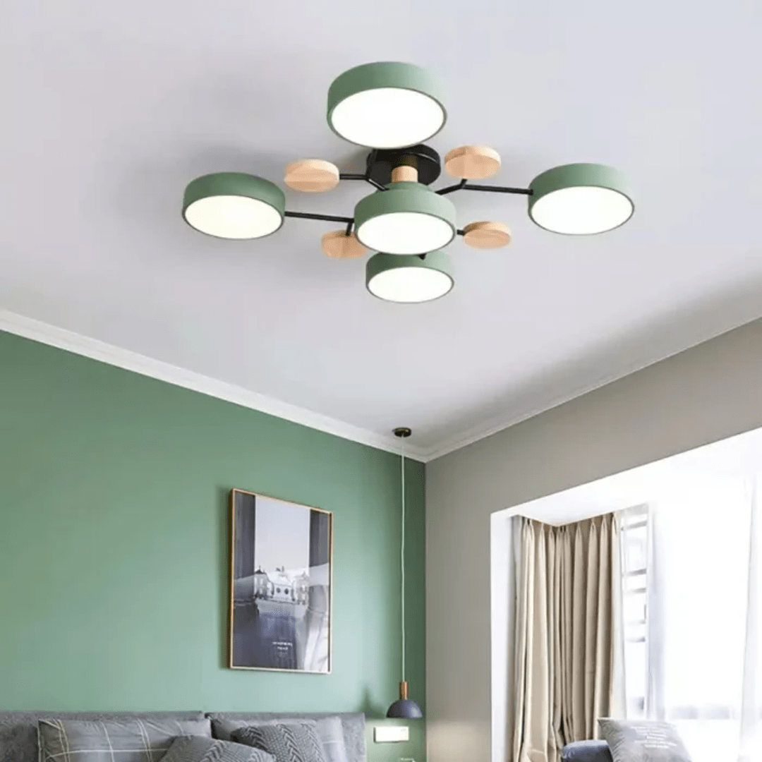 Lámpara de techo LED redonda y moderna con un diseño elegante y minimalista