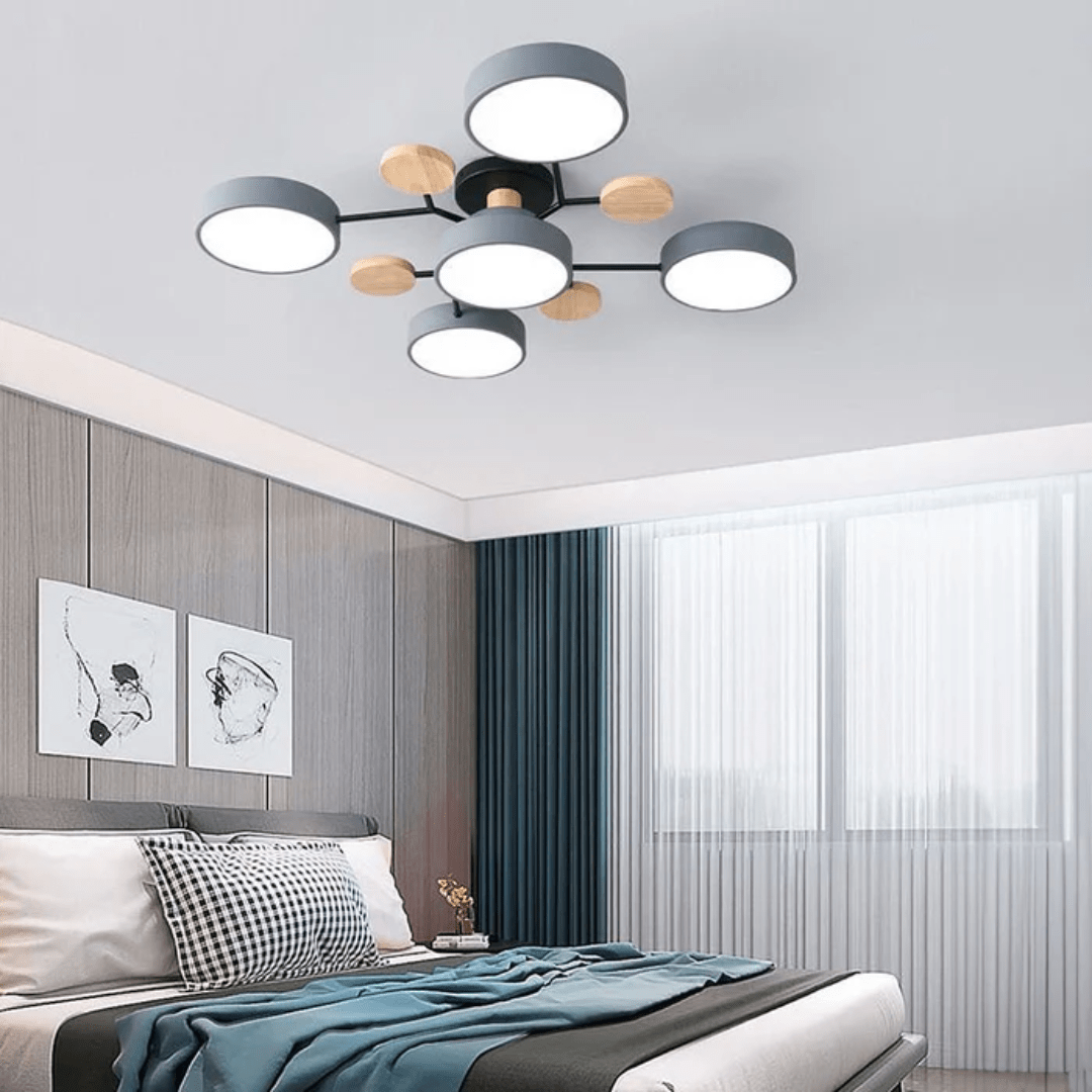 Lámpara de techo LED redonda y moderna con un diseño elegante y minimalista