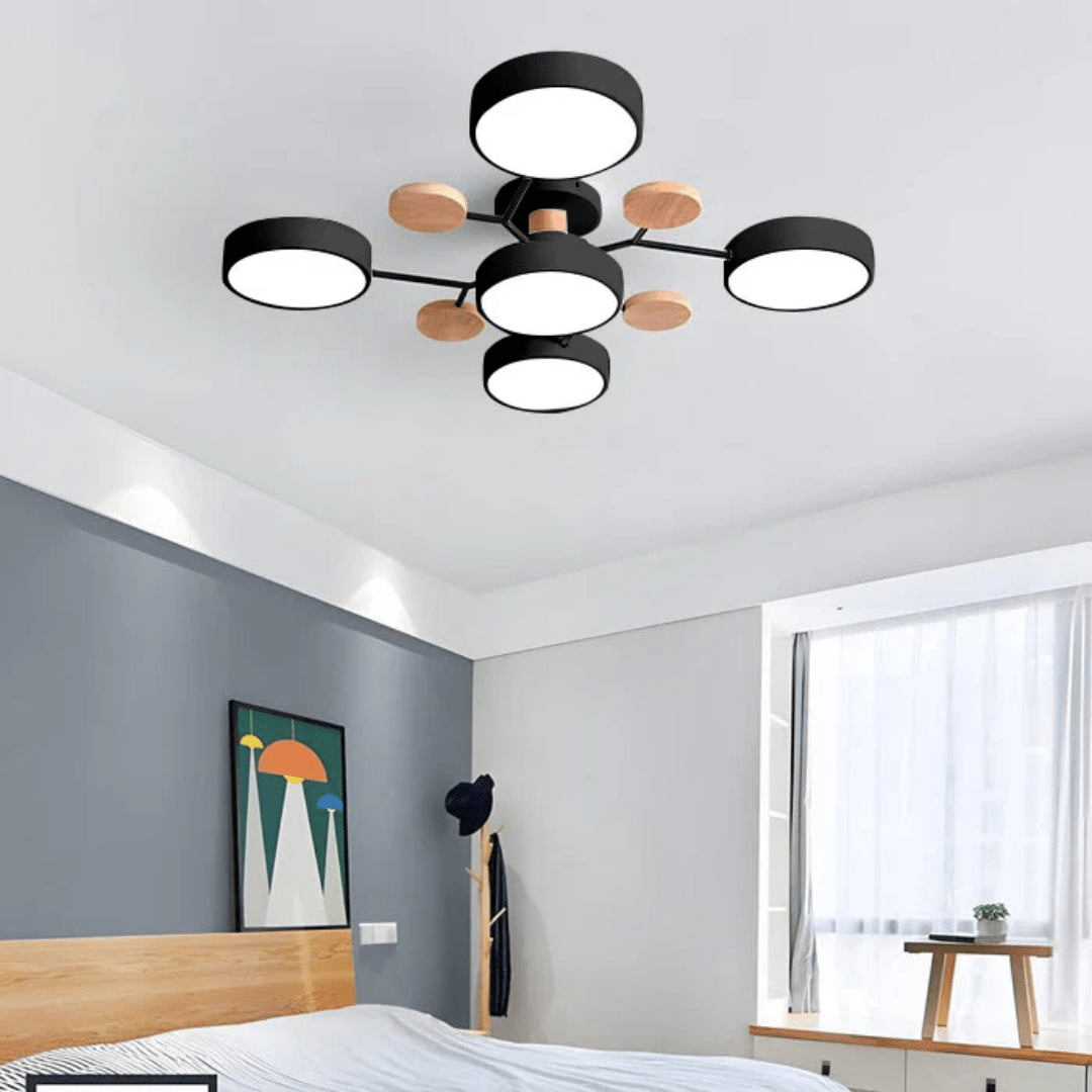 Lámpara de techo LED redonda y moderna con un diseño elegante y minimalista