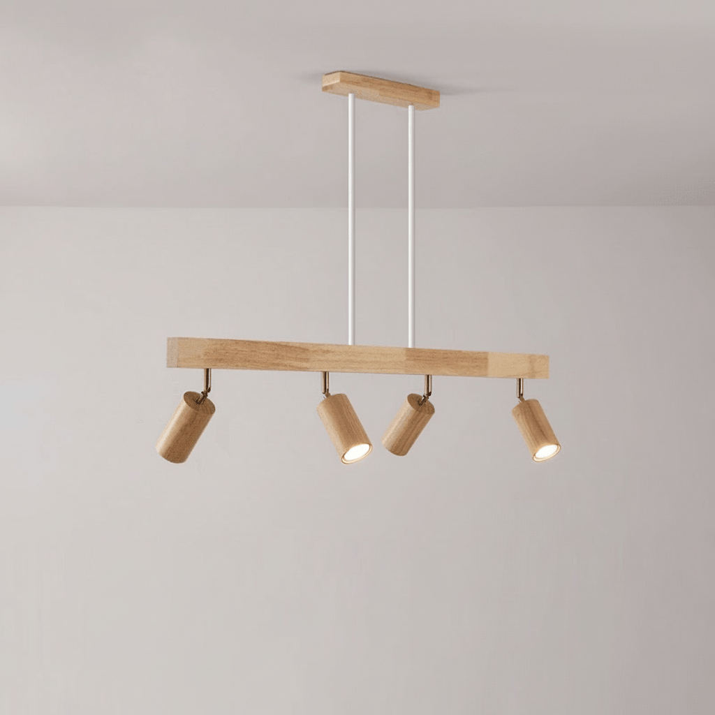 Lámpara de techo LED regulable de madera maciza