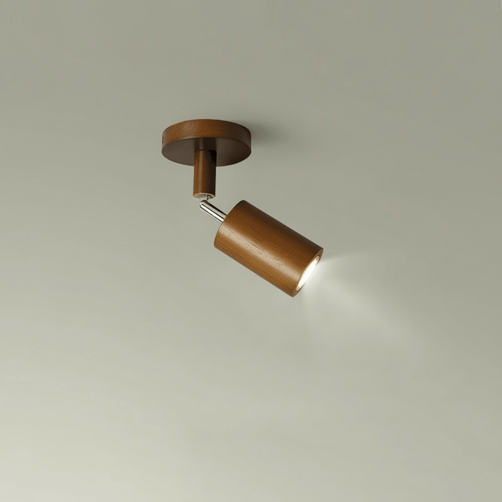 Lámpara de techo LED regulable de madera maciza