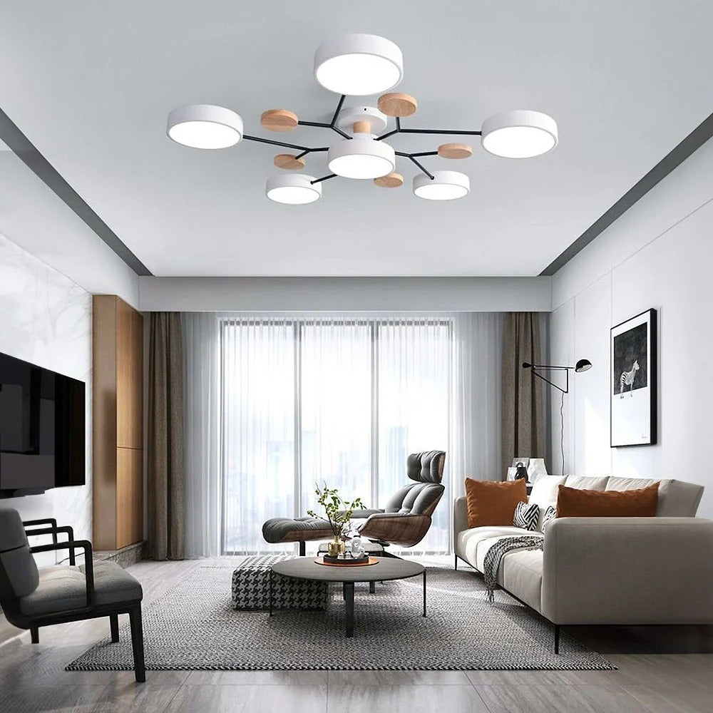 Lámpara de techo LED semiempotrada moderna Halo para espacios elegantes