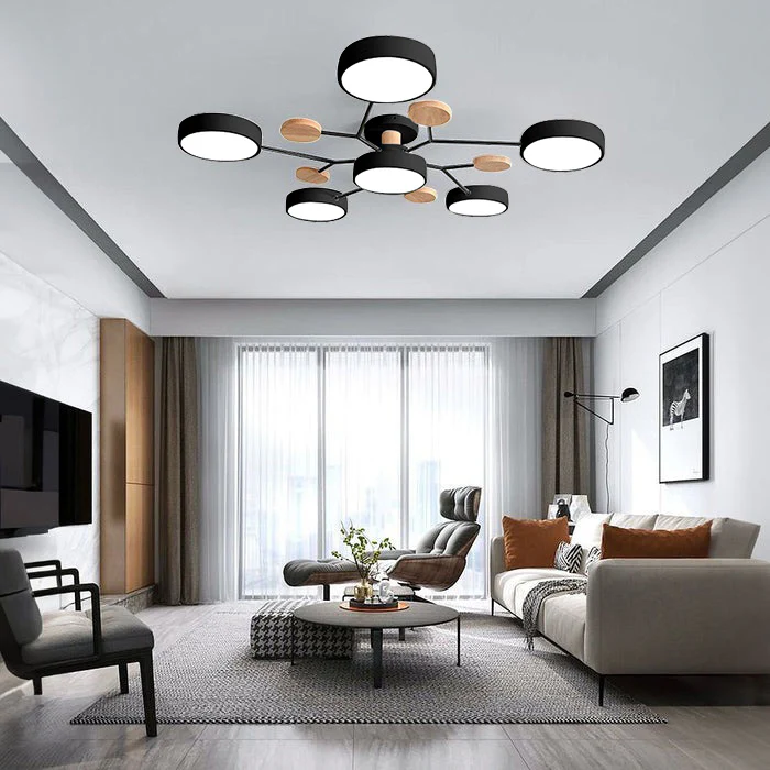 Lámpara de techo LED semiempotrada moderna Halo para espacios elegantes