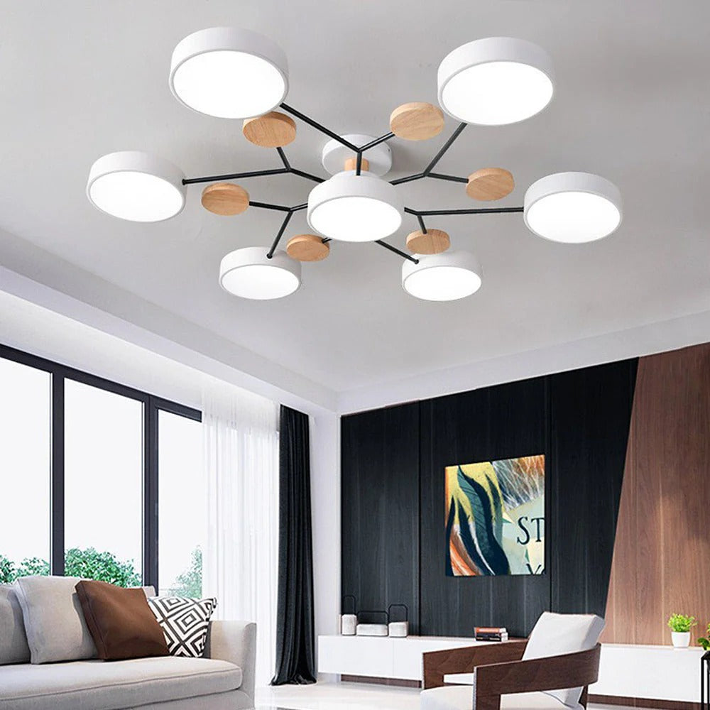 Lámpara de techo LED semiempotrada moderna Halo para espacios elegantes