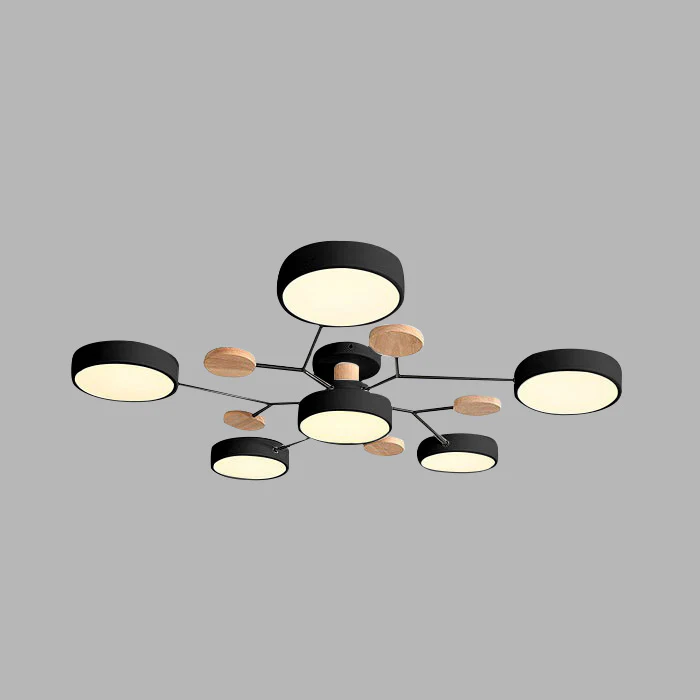 Lámpara de techo LED semiempotrada moderna Halo para espacios elegantes