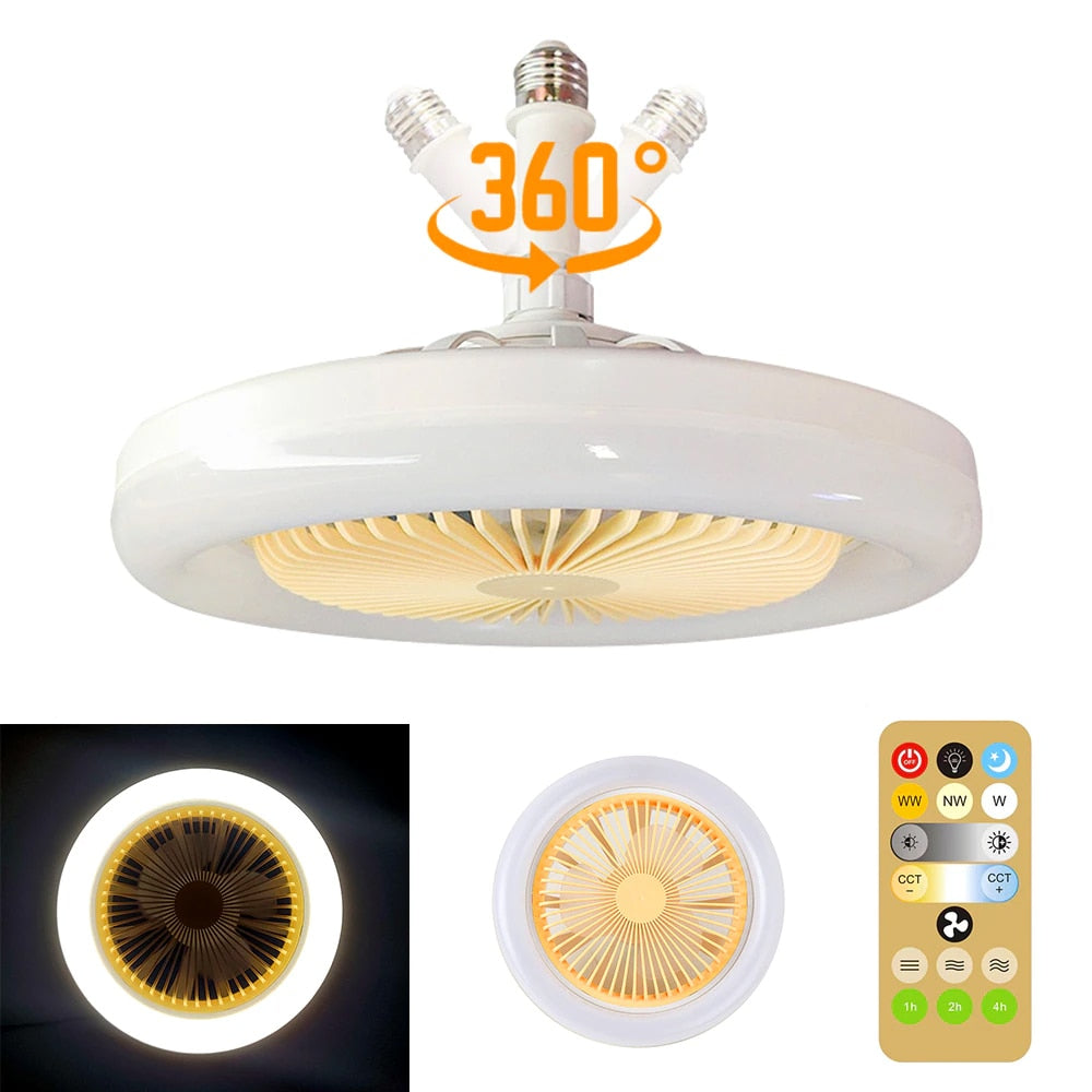 Lámpara de techo regulable con ventilador