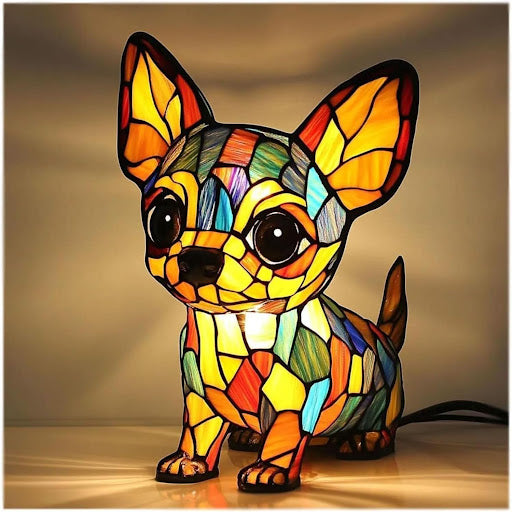 Lámpara decorativa con luz y motivo de raza de perro para el hogar