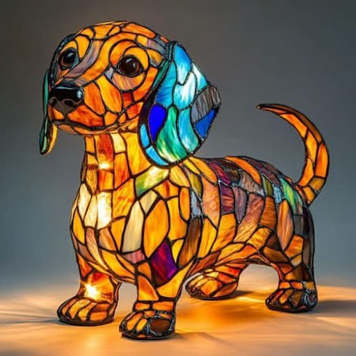 Lámpara decorativa con luz y motivo de raza de perro para el hogar