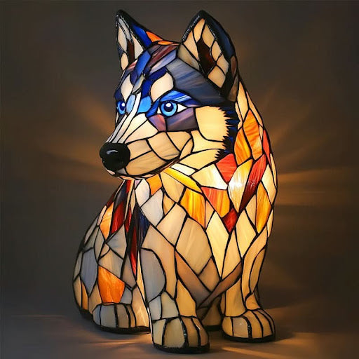 Lámpara decorativa con luz y motivo de raza de perro para el hogar