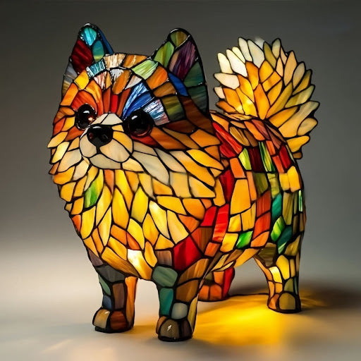 Lámpara decorativa con luz y motivo de raza de perro para el hogar