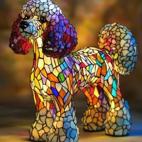 Lámpara decorativa con luz y motivo de raza de perro para el hogar