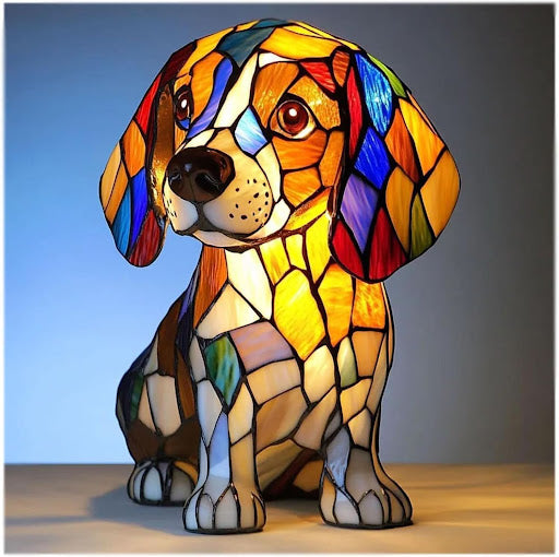 Lámpara decorativa con luz y motivo de raza de perro para el hogar