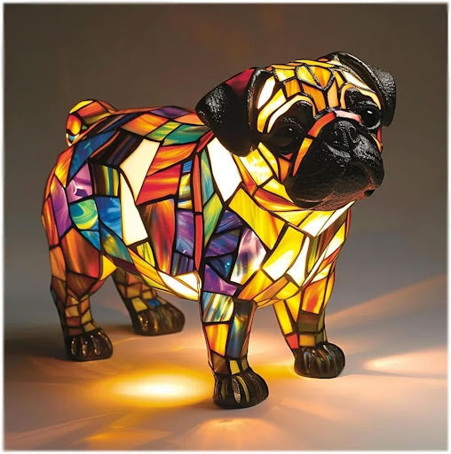 Lámpara decorativa con luz y motivo de raza de perro para el hogar