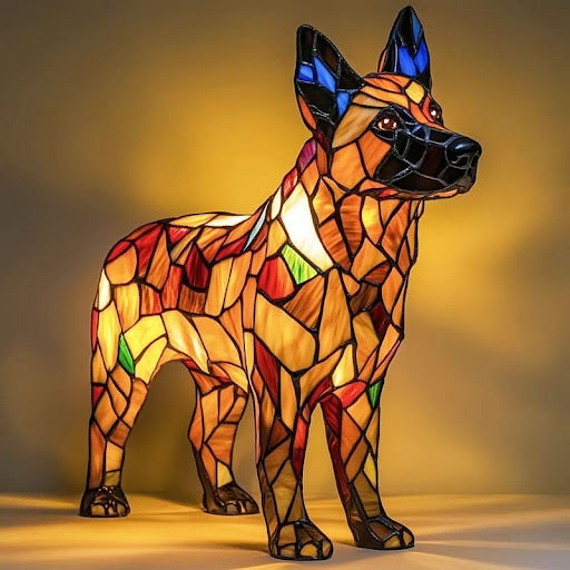 Lámpara decorativa con luz y motivo de raza de perro para el hogar