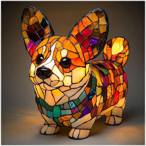 Lámpara decorativa con luz y motivo de raza de perro para el hogar