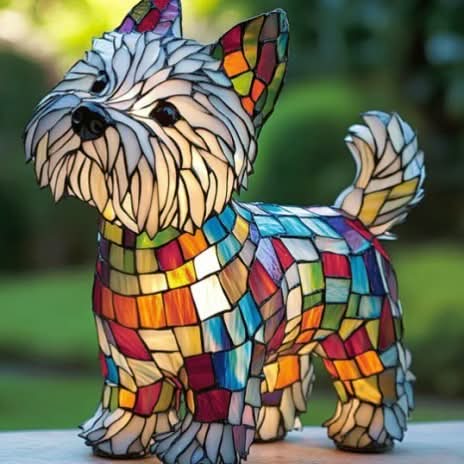 Lámpara decorativa con luz y motivo de raza de perro para el hogar