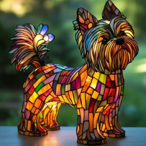 Lámpara decorativa con luz y motivo de raza de perro para el hogar