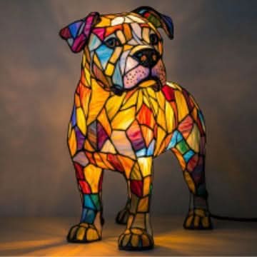 Lámpara decorativa con luz y motivo de raza de perro para el hogar