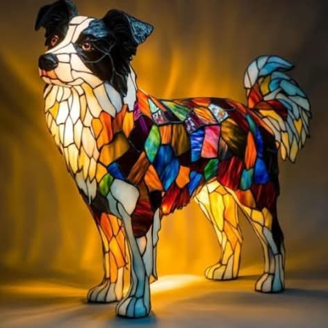 Lámpara decorativa con luz y motivo de raza de perro para el hogar