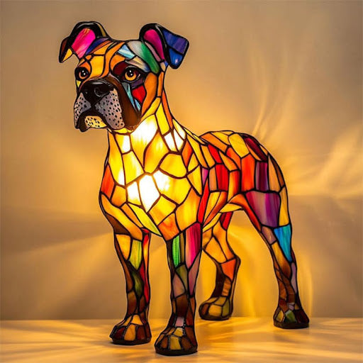 Lámpara decorativa con luz y motivo de raza de perro para el hogar