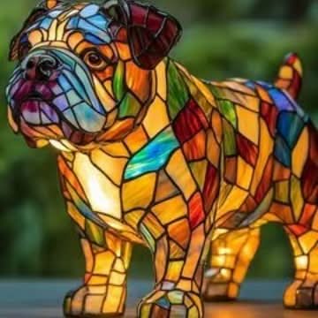 Lámpara decorativa con luz y motivo de raza de perro para el hogar
