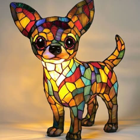 Lámpara decorativa con luz y motivo de raza de perro para el hogar