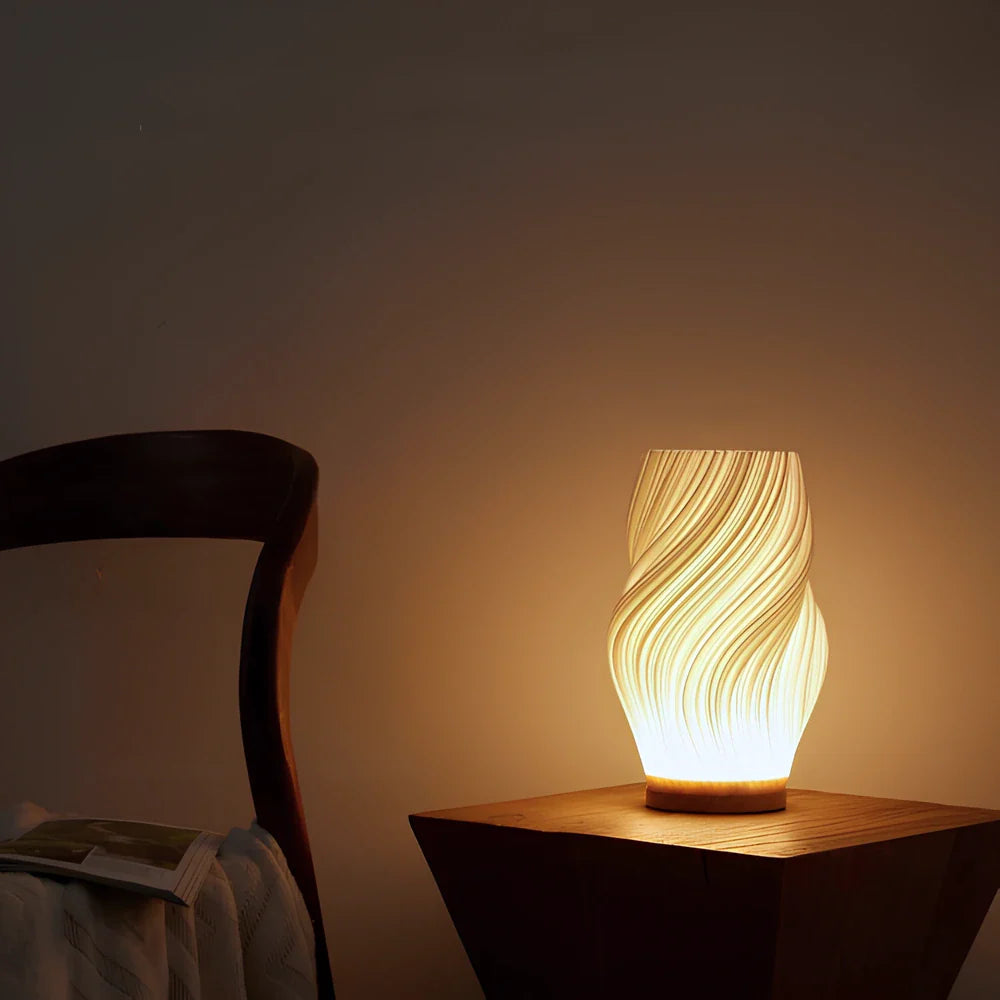 Lámpara LED regulable de diseño con textura ondulada