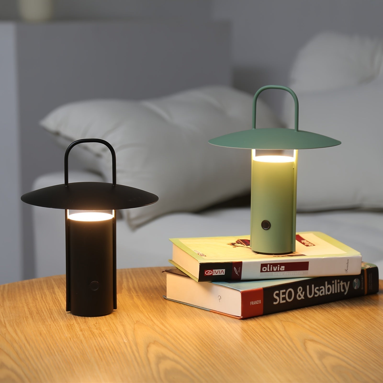 Lámpara LED táctil inalámbrica | Lámpara de mesa de metal recargable por USB