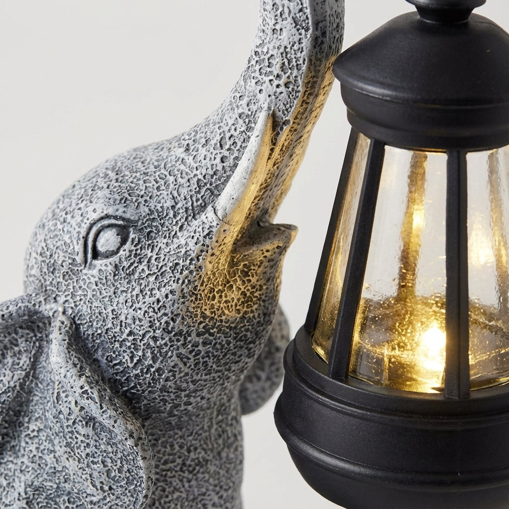 Lámpara Solar de Jardín con Forma de Elefante e Iluminación LED Ambiental Automática