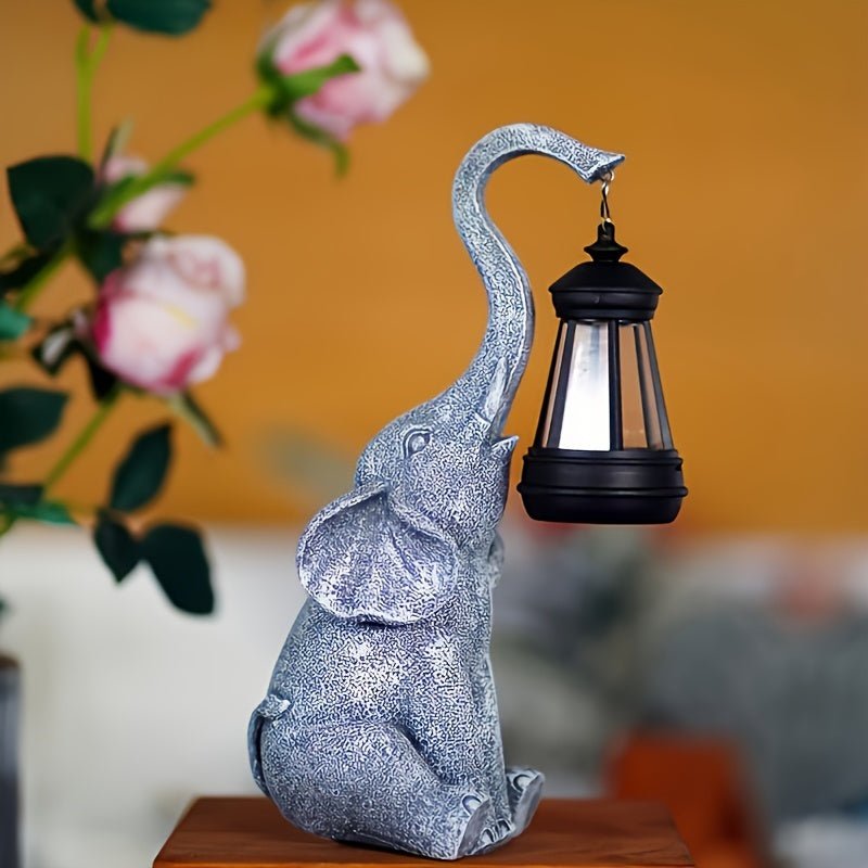 Lámpara Solar de Jardín con Forma de Elefante e Iluminación LED Ambiental Automática