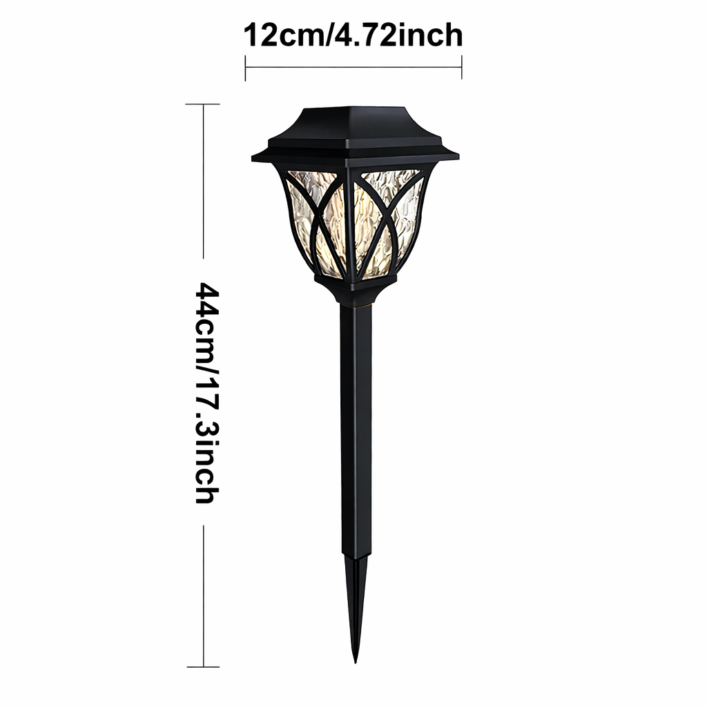 Lámpara solar LED de exterior para jardín y caminos con luz cálida