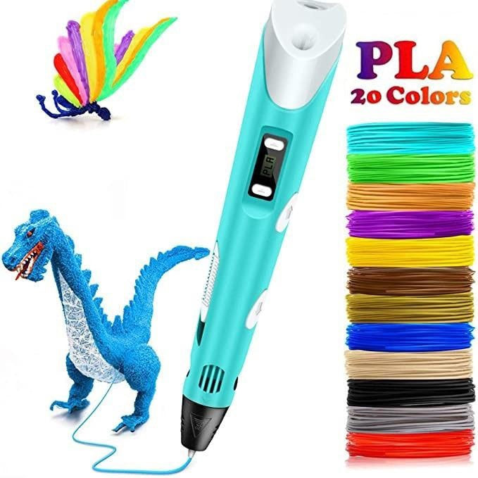 Lápiz de Impresión 3D Infantil con Filamentos de 20 Colores y Configuración Fácil