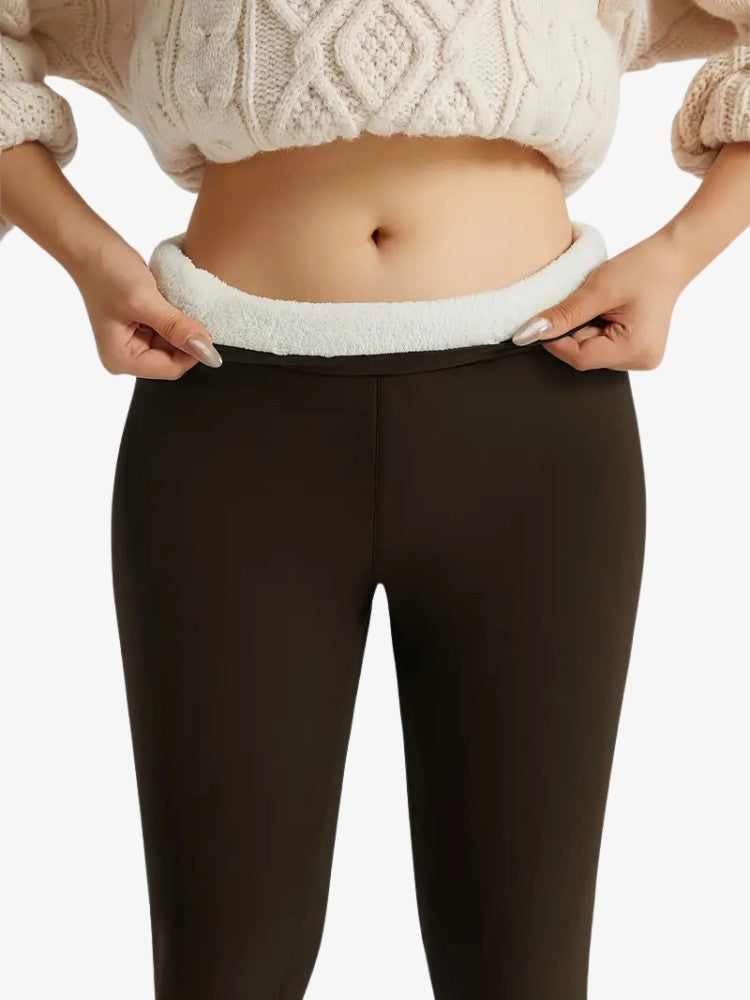 Leggings deportivos cálidos para mujer de talle alto – Mallas térmicas para actividades de invierno