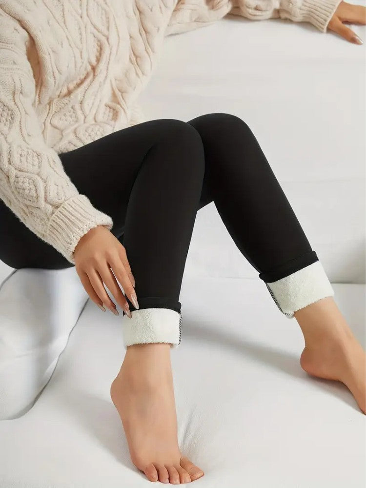 Leggings deportivos cálidos para mujer de talle alto – Mallas térmicas para actividades de invierno