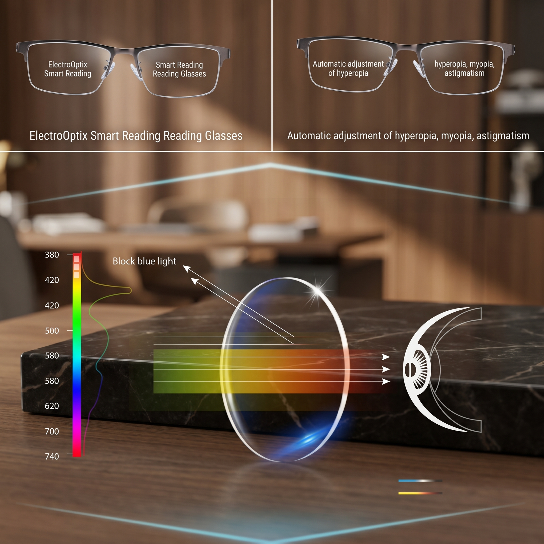 Lentes Graduadas Multifocales con Ajuste Inteligente de Luz para Mayor Claridad