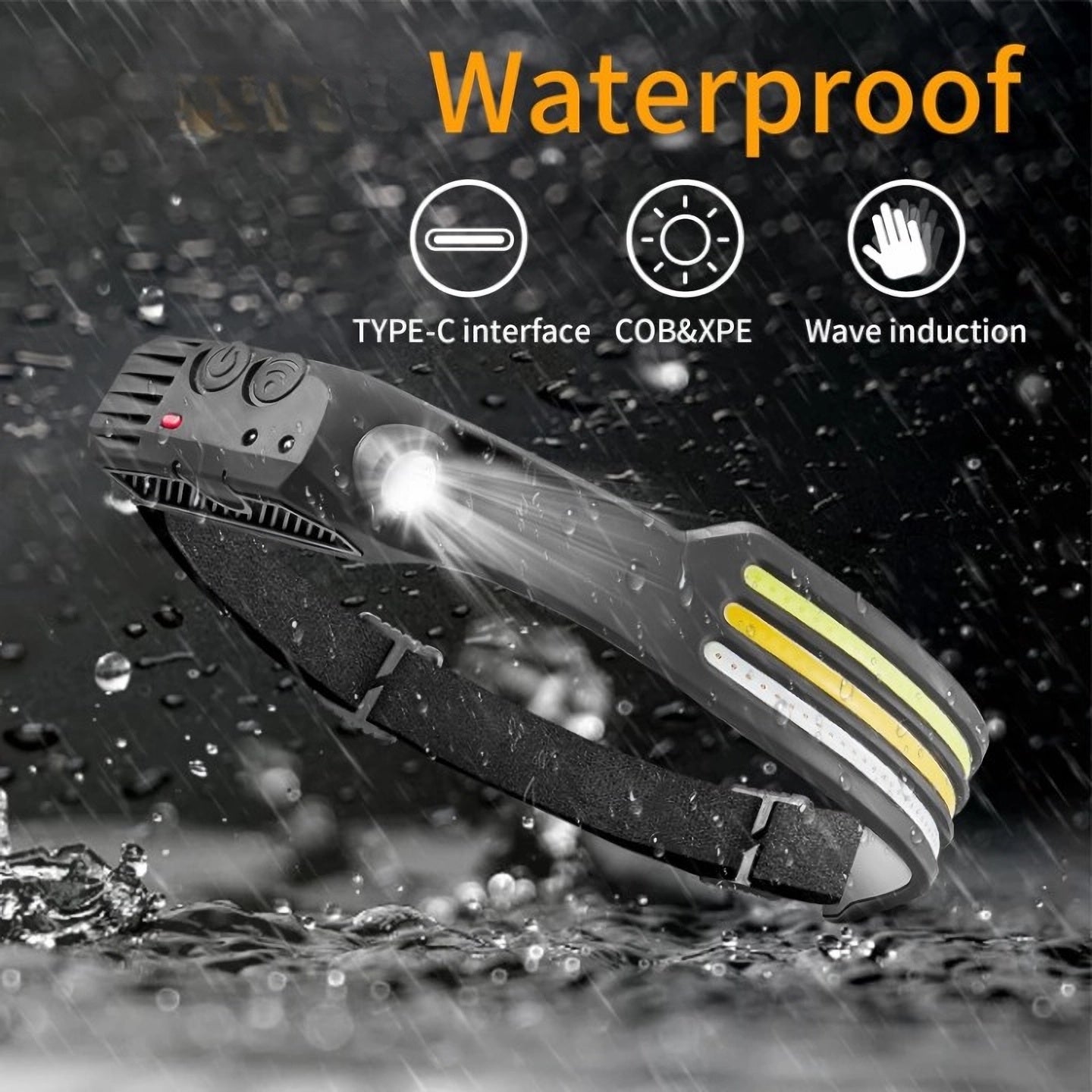 Linterna frontal LED X3: linterna de cabeza recargable e impermeable para correr, hacer senderismo y aventuras al aire libre