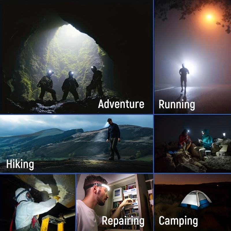 Linterna frontal LED X3: linterna de cabeza recargable e impermeable para correr, hacer senderismo y aventuras al aire libre