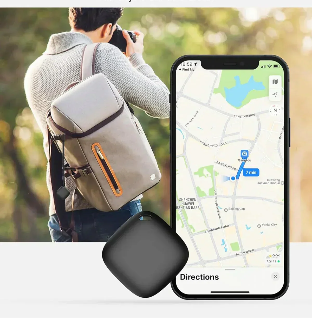 Localizador GPS compacto para mascotas, niños y objetos de valor