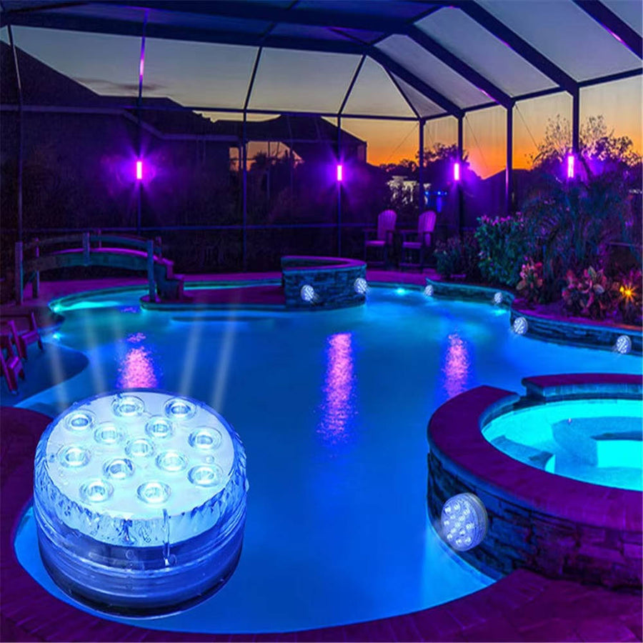 Luces LED submarinas para piscina con mando a distancia